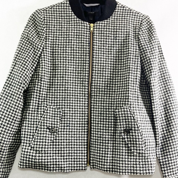 J. Crew Houndstooth Wool Bomber Jacket Size XS - Picture 5 of 11